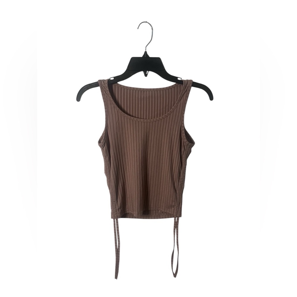 NWOT. Brown Ribbed Women's Tank Top